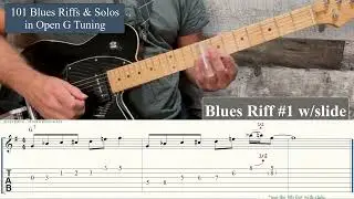 Riff 1 -  Slide Open G Tuning  - 101 Blues Riffs and Solos