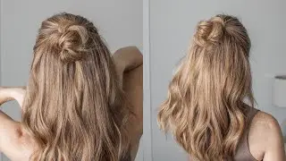 Simple + Easy Half Updo | Easy Hairstyles for Medium Long Hair