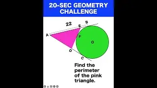 1 Min Math Problem. Find the perimeter of the pink triangle. | Two Tangents Theorem.