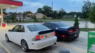 POV In challenger and IS300 !!! Pops and bangs ! 2JZ vs V6
