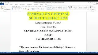 Optional Subjects Selection for CSS | Tips & Guidance