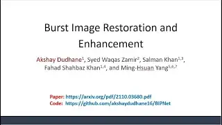 Burst Image Restoration and Enhancement (CVPR 2022 -- Oral)