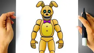 How to DRAW SPRING BONNIE - Five Nights at Freddy's: Into the Pit - FNAF Drawing