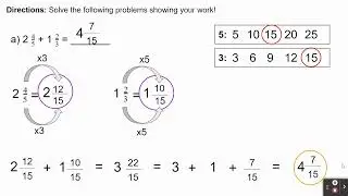 Review of Adding and Subtracting Mixed Numbers with Unlike Denominators