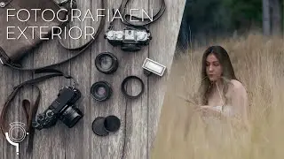 Sesión de fotografía con modelo en exterior.