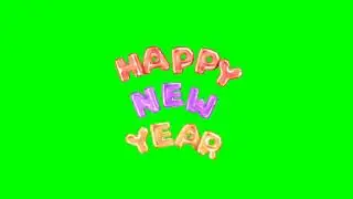 Happy New year green screen. 