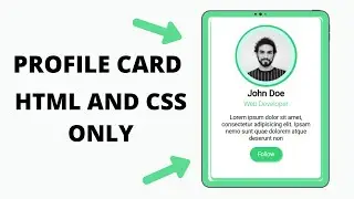 Profile Card Using HTML and CSS : Button Over Effect