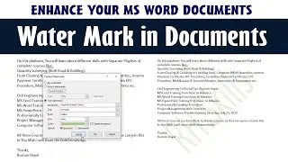 Detailed Video about Water Mark in MS Word | MS Word 2019 Tutorial