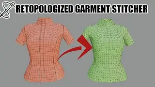 Blender. Stitch back retopologized garments in minutes!