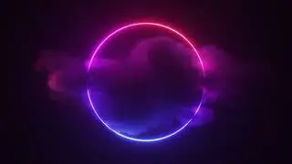 Endless Neon Circle Frame Animation - 4K UHD 