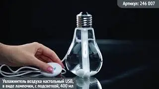 Видео обзор техники LEBEN: Увлажнитель воздуха настольный в виде лампочки LEBEN, 400мл