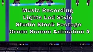 Music Recording Lights Led Style Studio Stock Footage Green Screen Animation 4