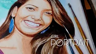GIRL Portrait ,Watercolor On Canson Sheet || Full Timelapse Video | tutorial