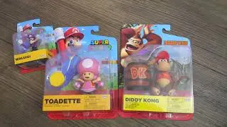 6 NEW Super Mario figures! by Jakks Pacific (Toadette, Donkey Kong, Diddy Kong, Waluigi, Cat Toad)