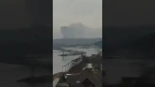 Очевидцы выложили момент удара в районе Трипольской ТЭС под Киевом. 24 февраля 2022 г.
