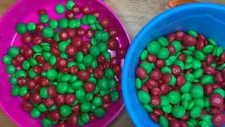 ASMR Candy Mixing Christmas M&M's Satisfying Video 🎄