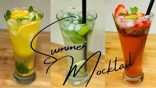3 Easy Mojito Recipes | Summer Mocktail | Orange Mojito | Virgin Mojito | Strawberry Mojito