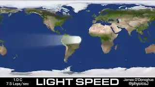 The speed of light visualized on a world map.