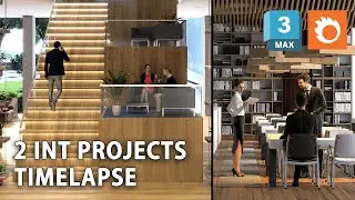 03 Library & Lobby  Modeling - Timelapse - 3ds max 