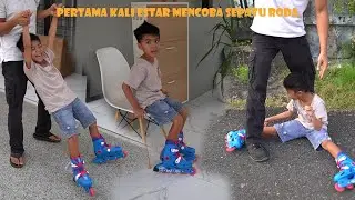 Estar Pertama Kali Mencoba Bermain Sepatu Roda Baru