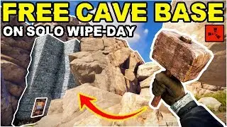I Found A FREE SOLO Rust ROCK BASE On DAY ONE Of WIPE! - Rust Solo Survival Ep1