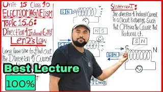Lenz's Law | Class 10 : Unit 15 Topic: 15.6 Direction of induced EMF - Lenz law | Sir Usman Shani