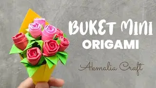 Cara membuat buket mini dari kertas origami | Buket mini tutorial | Origami bouquet