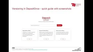 Versioning in DepositOnce - quick guide with screenshots