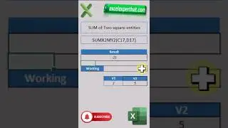 SUMX2MY2 Function in MS Excel-(V082)