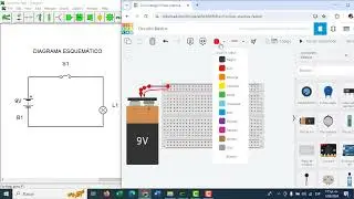 Armando mi primer circuito en el Tinker CAD. Linterna electrónica
