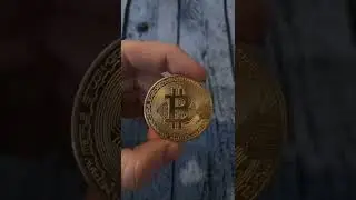 Bitcoin coin from Aliexpress website. Golden Bitcoin.