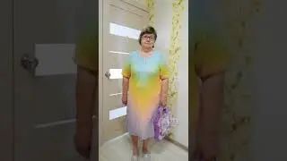 Моя готовая работа августа платье крючком из пряжи Фловерс. Реглан сверху смещенный.
