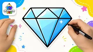Cum Sa Desenezi Un DIAMANT | Usor Pas cu Pas Tutorial pentru Incepatori