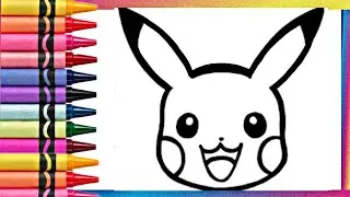 Drawing and coloring a Pikachu for kids and toddlers #Pikachu #pikachuu