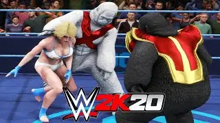 Power Girl v Ultra-Humanite and Gorilla Grodd! - WWE 2K20 Requested 2v1 Mixed Iron Man Match