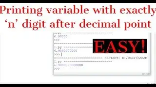 #30 Python Tutorial |Variable with 'n' digit after decimal point in Python