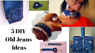 5 DIY Old Jeans Recycle Ideas // Old Clothes Re-use // Best out of waste // DIY ideas for teanagers