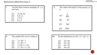 Multiple Choice 2 | 7,8,9&10 | CXC CSEC Mathematics | Number Theory