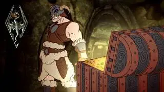 Looting a chest in Skyrim