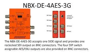 Multidyne, NBX-DE-4AES-3G, 3G/HD/SD-SDI Audio Demultiplexer 4 AES/EBU Outputs (formerly NLX-11)