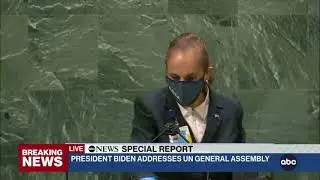 Podium being Sanitised before Biden's Speech at UN general assembly
