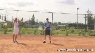 Теннис. Уроки А. Меринова и С. Подоляк. Ошибки при подаче.