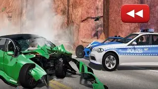 Reverse Cars vs Bollards –  BeamNG Drive #2
