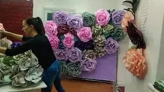 Сборка цветочной стены