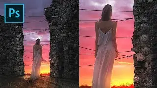 Photoshop Tutorial - Make Artificial Rope on Photo Manipulation Sunset
