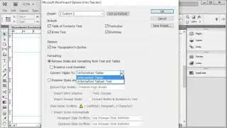 Adobe InDesign - Importing A Word Document (without formatting)