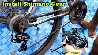 How to Install Shimano Tourney Gears 7 Speed in normal cycle. #shimano #gearcycle #mtb #doinminutes
