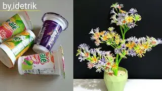How to recycle a plastic cup || Creative idea from plastic cups || Bunga gelas plastik