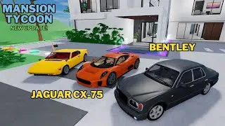 Roblox Mansion Tycoon New Cars! Update Showcase: Jaguar CX-75!