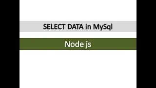 node js select data in mysql